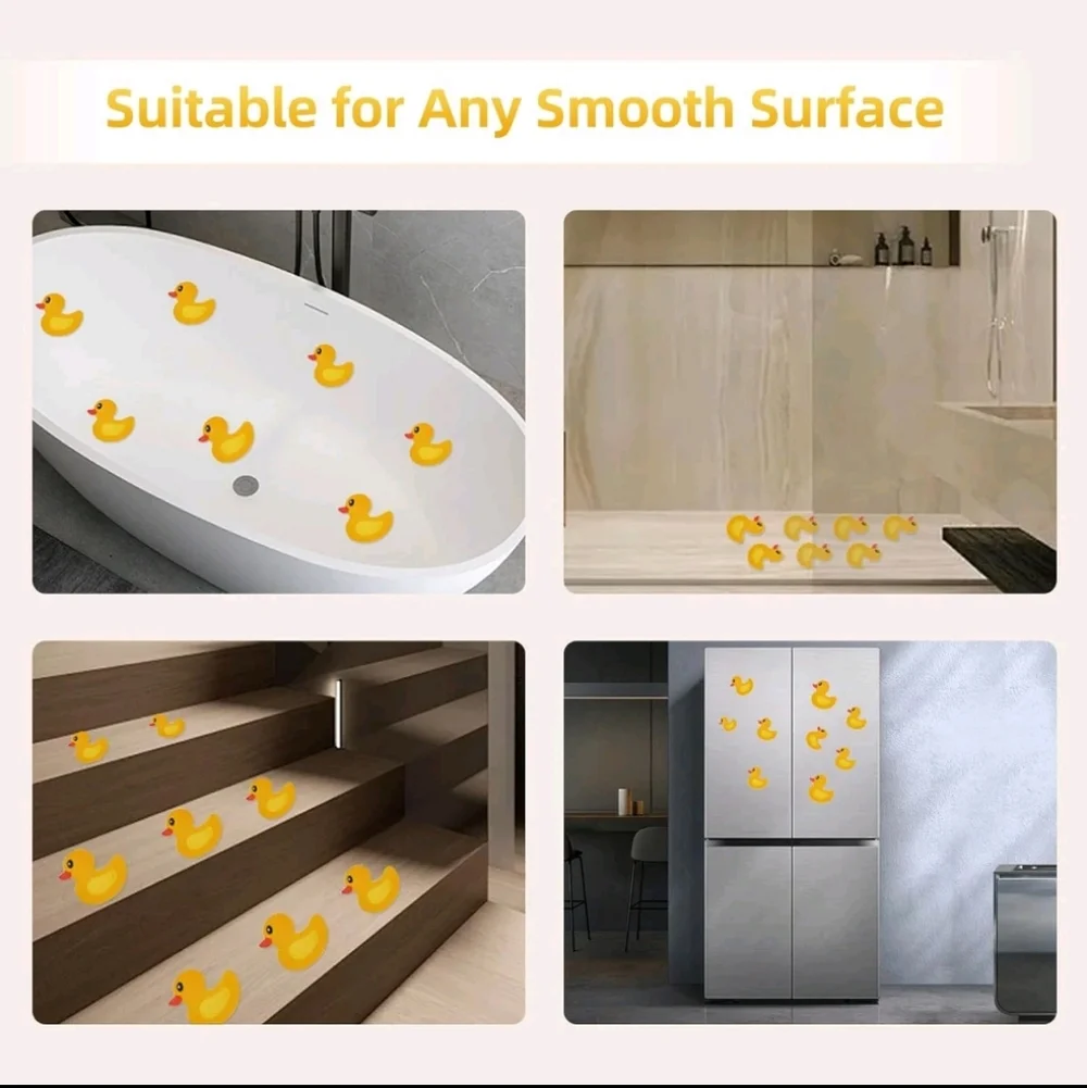 20 PCS Non Slip Bathtub Stickers, Cute Yellow Duck Shower Tub Kid Safety